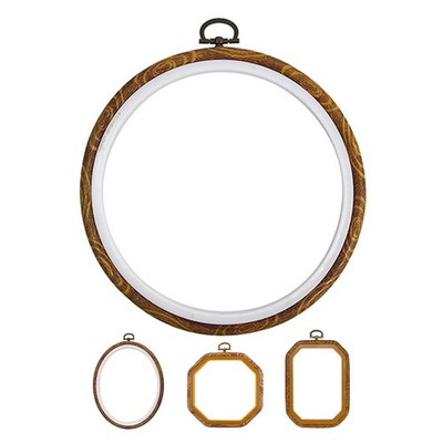 4 PCS Holzreifen Für Bastelarbeiten Mini-stickrahmen Ornamente Nähzubehör