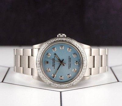 Rolex Oyster Perpetual 31mm Midsize 2ct Diamonds ICE Blue Steel
