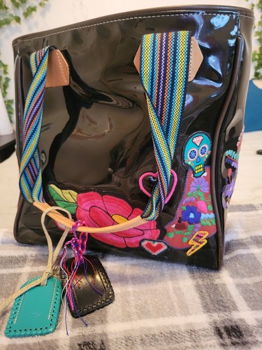 DISCONTINUED CONSUELA PATENT LEATHER EXTRA LARGE TOTE BAG