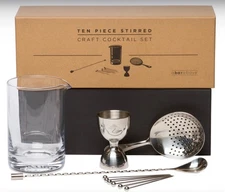 A Bar Above 10-Piece Stirred Craft Cocktail Kit Set Stainless Steel NEW In Box
