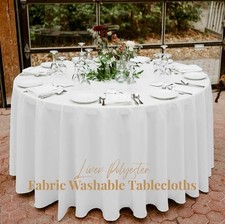 White Round Event Table Covers for Hire