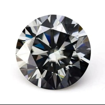 2 Ct Black Loose Lab grown Diamond Round VVS1 D Grade Gemstone free + One gift