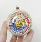 Vintage Hand Blown Angel Embossed Indent Xmas Ornament ~ West Germany ~ 2-3/4"