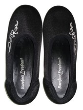 Barefoot Freedom Women's Wide Black Stretch Ballet Flats Comfort Shoes - 6.5