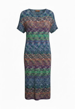 Missoni Dress Multicolor Knit Zig-Zag Chevron 46 It