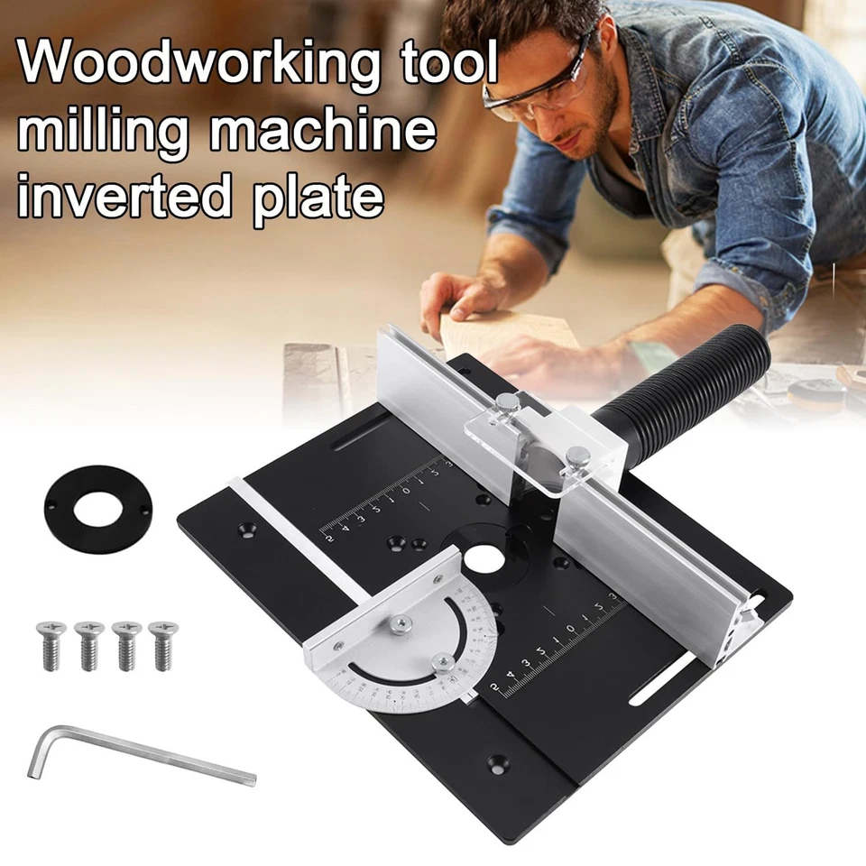 Frästisch Einlegeplatte mit Winkellineal Fräsplatte Hilfswerkzeug für Oberfräse - Bild 2 von 4