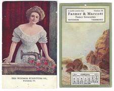 2 Windsor Vermont Advertising P. C.s, Furniture Co., Farmer & Marcott Groceries