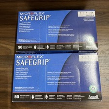 Microflex SG-375S SafeGrip Powder Free Latex Gloves - Small LOT OF 2 BOXES