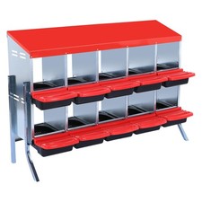 Chicken Nesting Boxes,10 Compartment Metal Roll Away Nest Box for Chickens