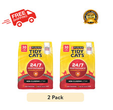 2pack Purina Tidy Cats 24/7 Performance Non-Clumping Litter, Odor Control, 30 lb 0.41 per pound