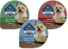 Blue Buffalo Delights Natural Adult Small Breed Wet Dog Food Cups, in Gravy, Chi