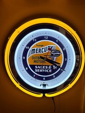 Mercury Kiekhaefer Outboard Fishing Boat Motor Garage Man Cave Neon Clock Sign