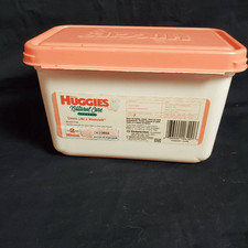 Vintage Huggies Natural Care Baby Wipes Container Pink Lid 1992