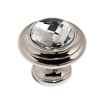 Alno C211-CLR/PN Swarovski Crystal 1 1/4'' Crystal Knob Polished Nickel