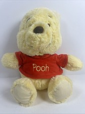 Disney Baby Winnie the Pooh Plushy Rattle Inside Yellow W/ Red Jacket 11"