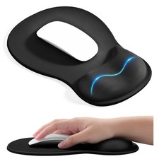 Ergonomic Mouse Pad with Gel Wrist Rest Support Middle Concave Design, Reliev...