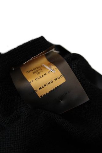 AYR Womens Long Sleeves Crew Neck Side Slit Sweater Black Wool Size Extra Small - Picture 4 of 5