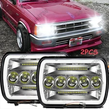 New Pair 5x7 7X6" inch Led Headlights Hi/Lo With DRL For Mazda B2000 B2200 B2600