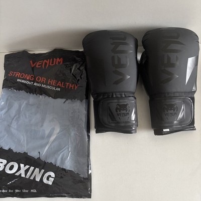 Venum Boxhandschuhe 12 oz Schwarz Boxing Training Kampfsport Neu