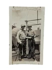 Two WW2 Soldiers Military Holding Weapons Pistol Tommy Gun Photo Snapshot