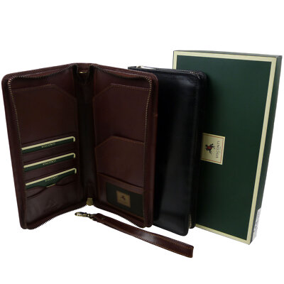 Visconti Mens Leather Travel Wallet Credit Cards Passport Holder 2 Colours Bl...