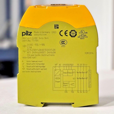 1x PILZ 751104 SAFETY RELAY PNOZ s4 C 24VDC 3n/o 1n/c US STOCK