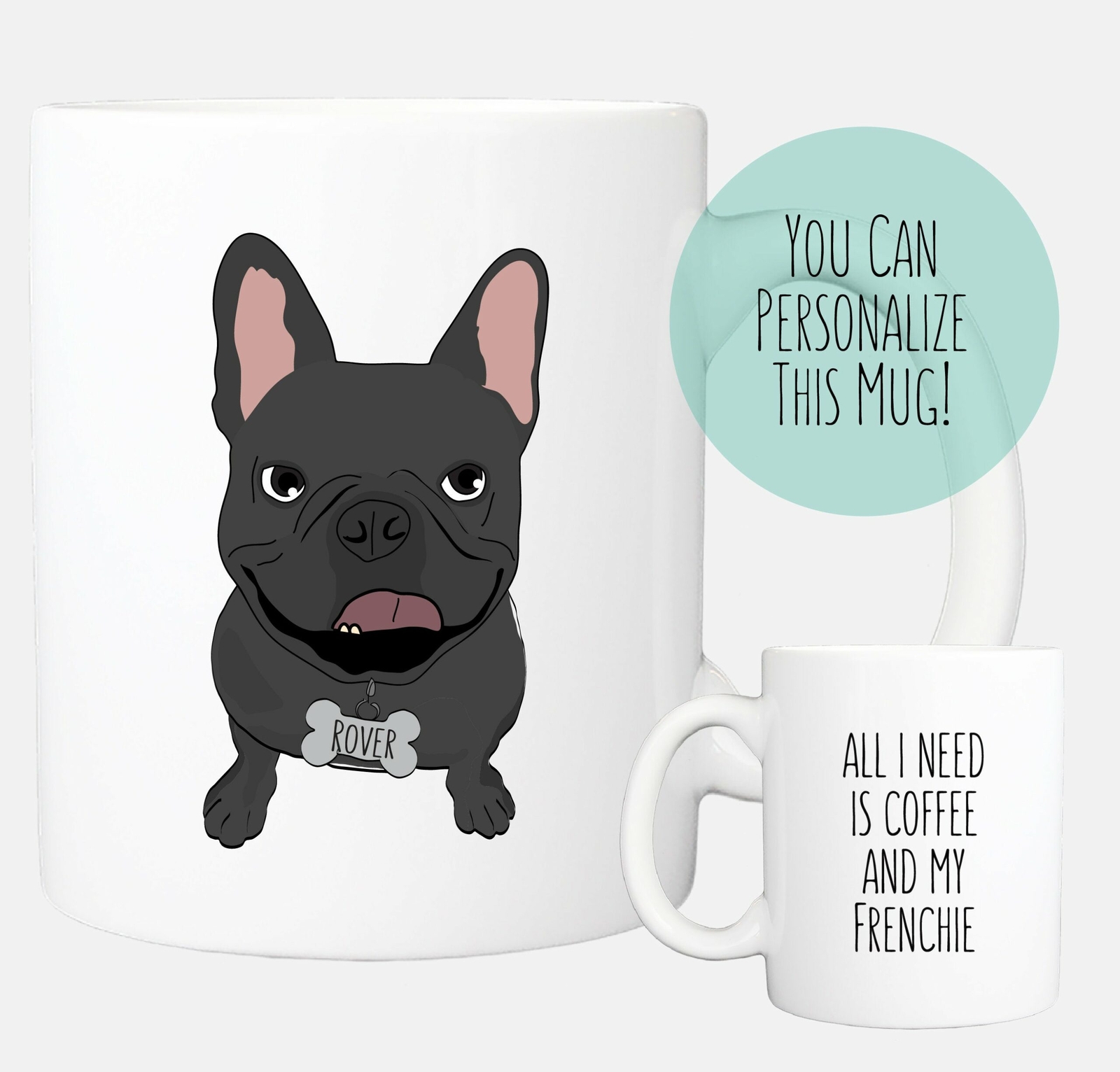 Black Frenchie Mug Personalized Dog Mug