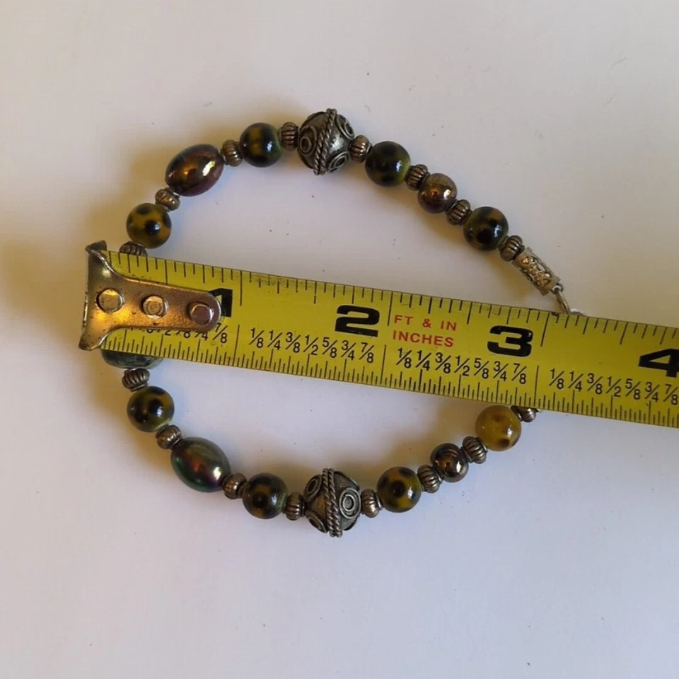 Винтажный камень яшма и асст. Браслет из бисера богемный мистический тибетский натуральный - Изображение 4 из 4