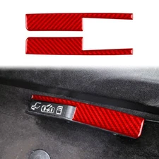 For Chevrolet Corvette C8 Vinyl Red Carbon Fiber Inner Door Lock Sticker Trim 2X