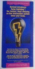 Borland Turbo Lightning Ank&uuml;ndigungs-Brosch&uuml;re, K&uuml;nstliche Intelligenz, 1985