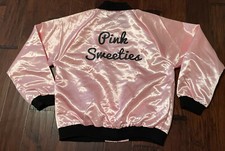 Spirit Halloween Women’s Pink Sweeties Satin Bomber Jacket Sz.L PRE-OWNED GREASE