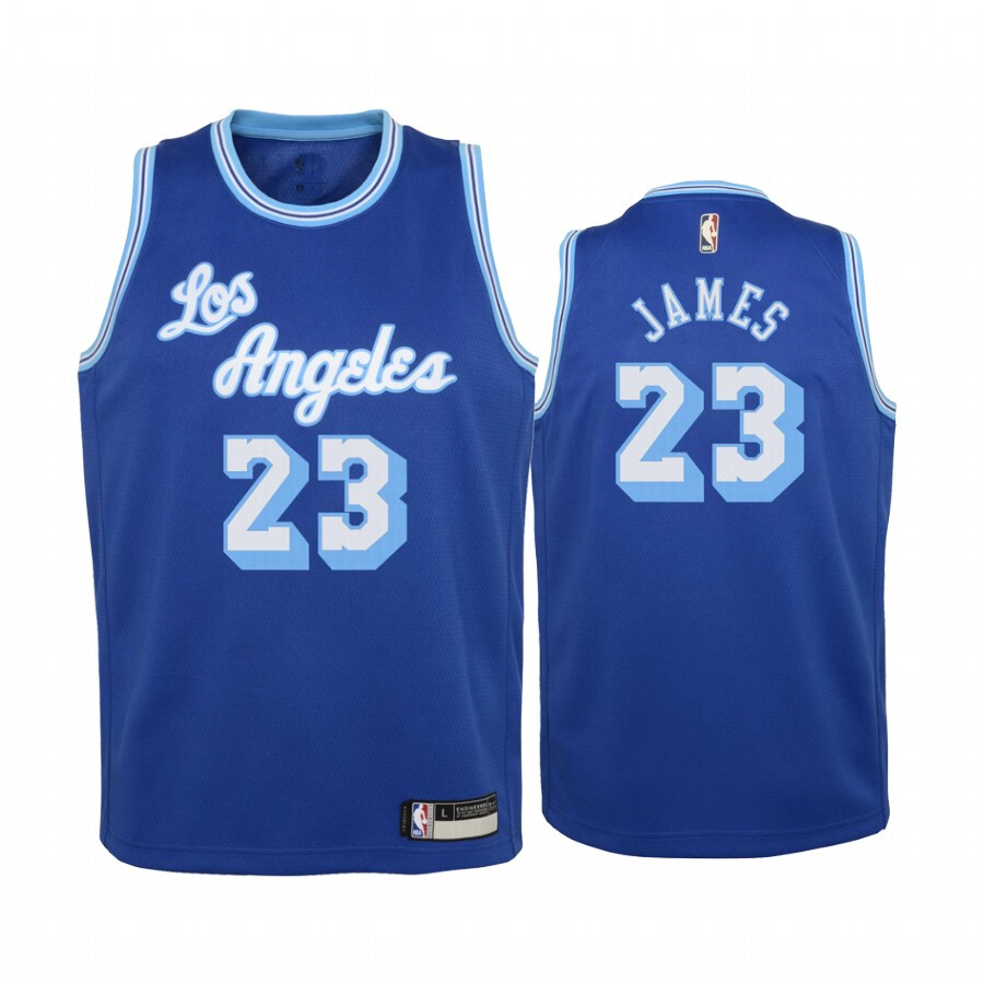 Men's Los Angeles Lakers LeBron James #23 NBA Blue Swingman Jersey