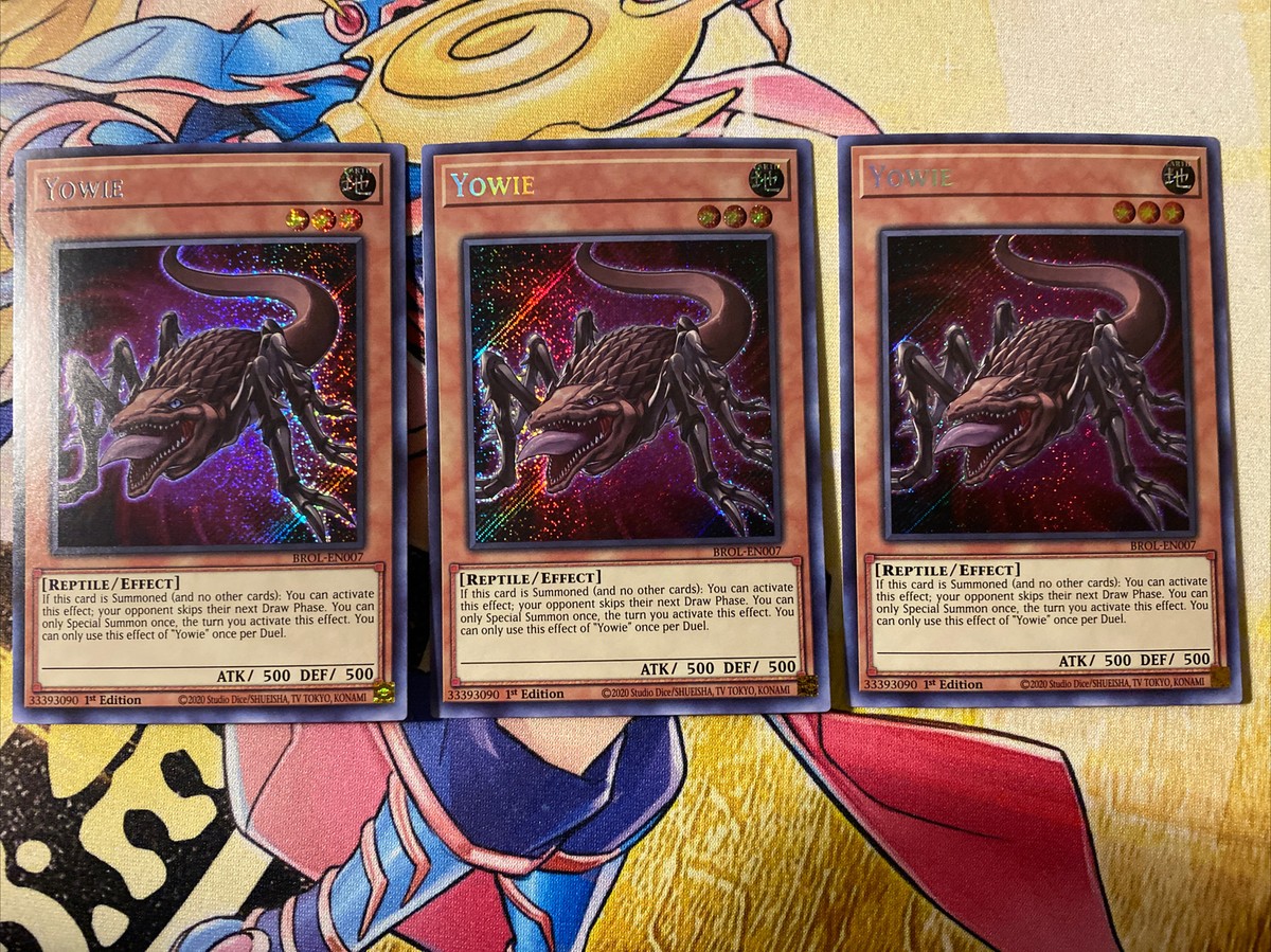 YuGioh Yowie NM (1st Ed.) BROL-EN007 Secret Rare Card Playset (X3)