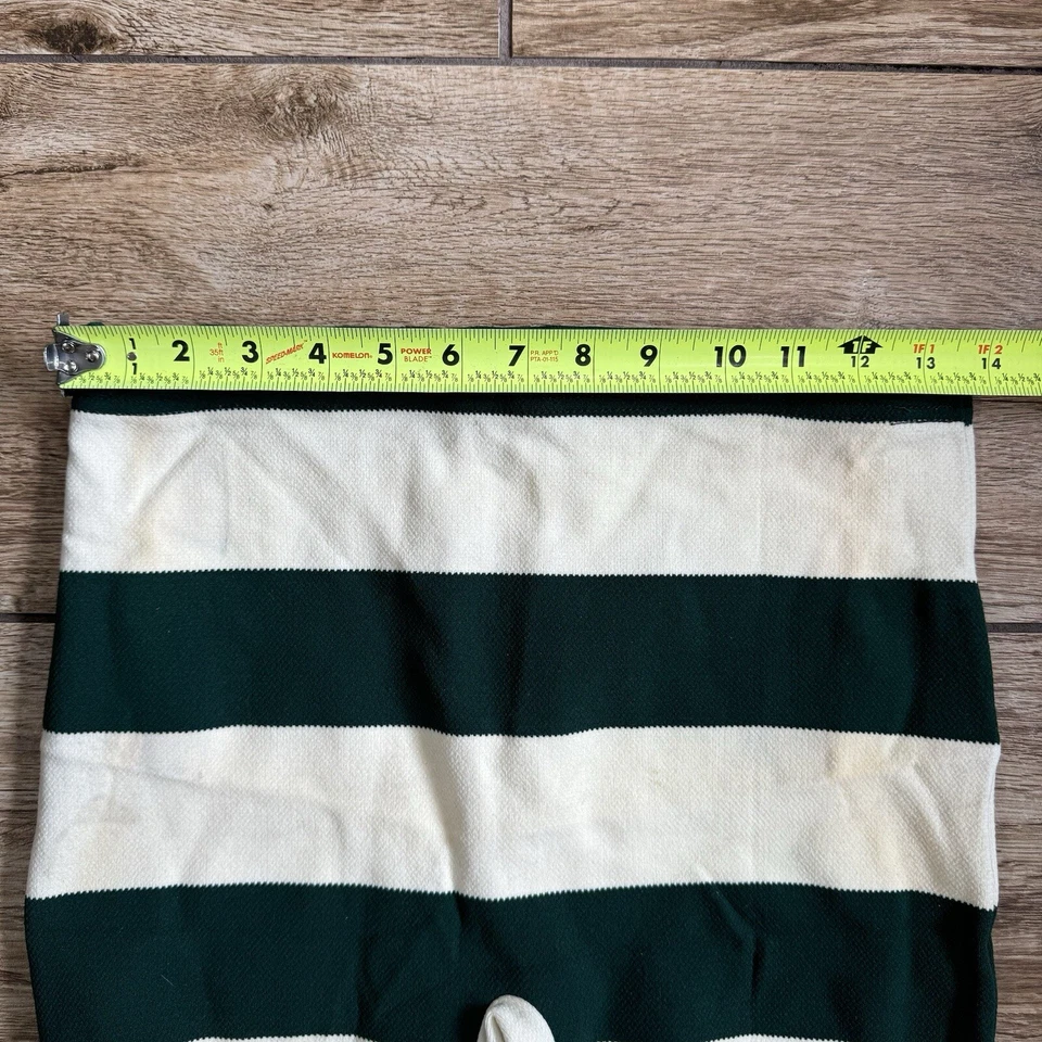 Vintage 60s Mens Square Cut Swim Bathing Trunks Stripe Green White Large - Image 4 of 4