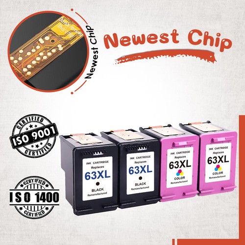 63 XL Ink Cartridge B/C New Chip for HP Envy 4512 4520 Officejet 5255 5258 3830 - Picture 11 of 13