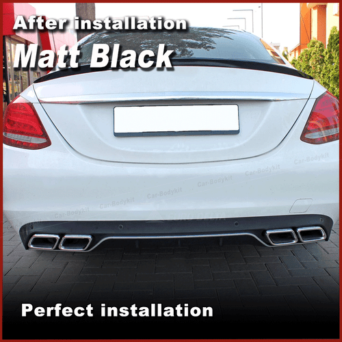 PP Rear Bumper Diffuser W/Exhaust Tips For Mercedes Benz C Class W205 C300 Sedan - Bild 2 von 13
