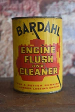 Vintage Bardahl Engine Flush & Cleaner Metal One Quart Advertising Can - Full