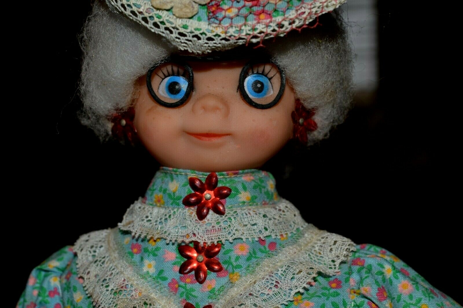 Vintage Dish Soap Bottle Doll Kitschy Hand Made Doorstop Creepy Eyes
