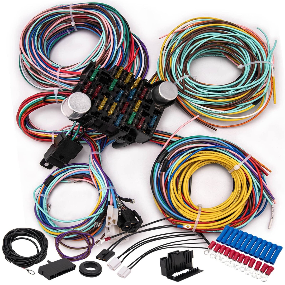 21 Circuit Wiring Harness Kit Universal Extra Long Wires 21