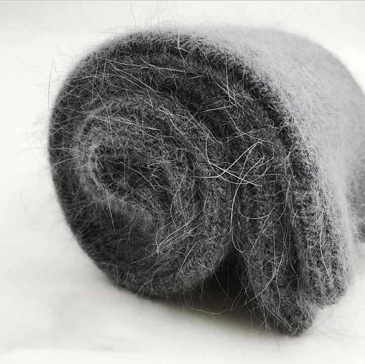 3Pack 100% Merino Wool Crew Thick Heavy Fuzzy Dress Solid Thermal Warm Men Socks - Image 3 of 4