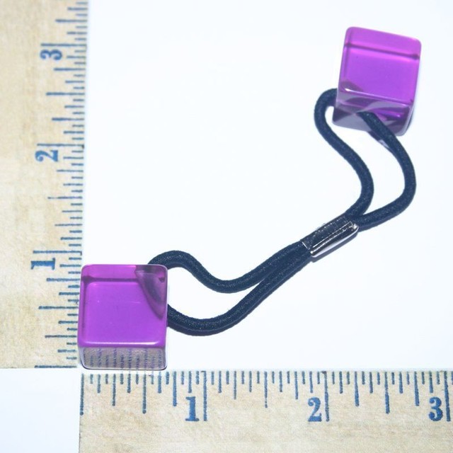 Ponytail Holder Square Plastic Weight Cube Hair Tie Elastic Band Updo