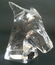 SUPERBE authentique FIGURINE TETE DE CHEVAL en CRISTAL de ST SAINT LOUIS