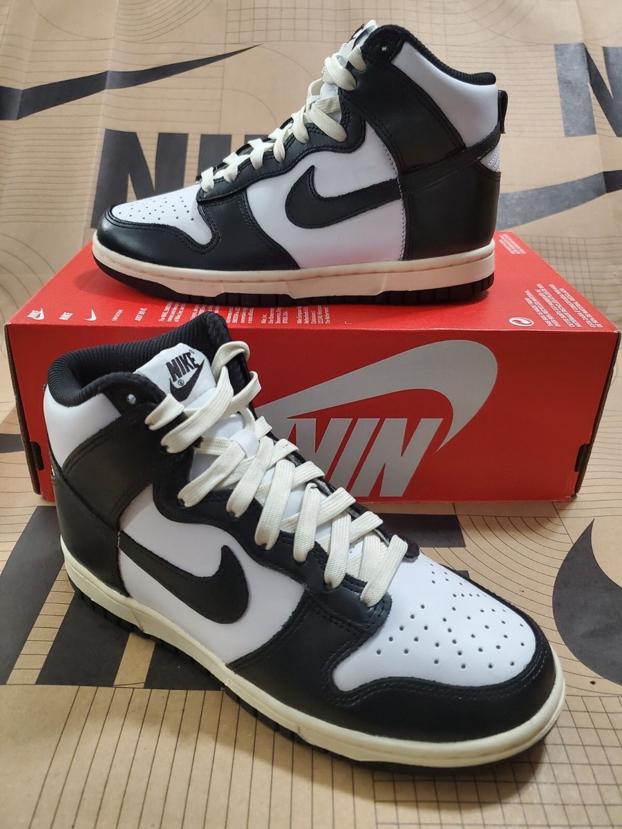 Nike Women's Dunk High Vintage Black Size 5.5W/4M DQ8581-100 White