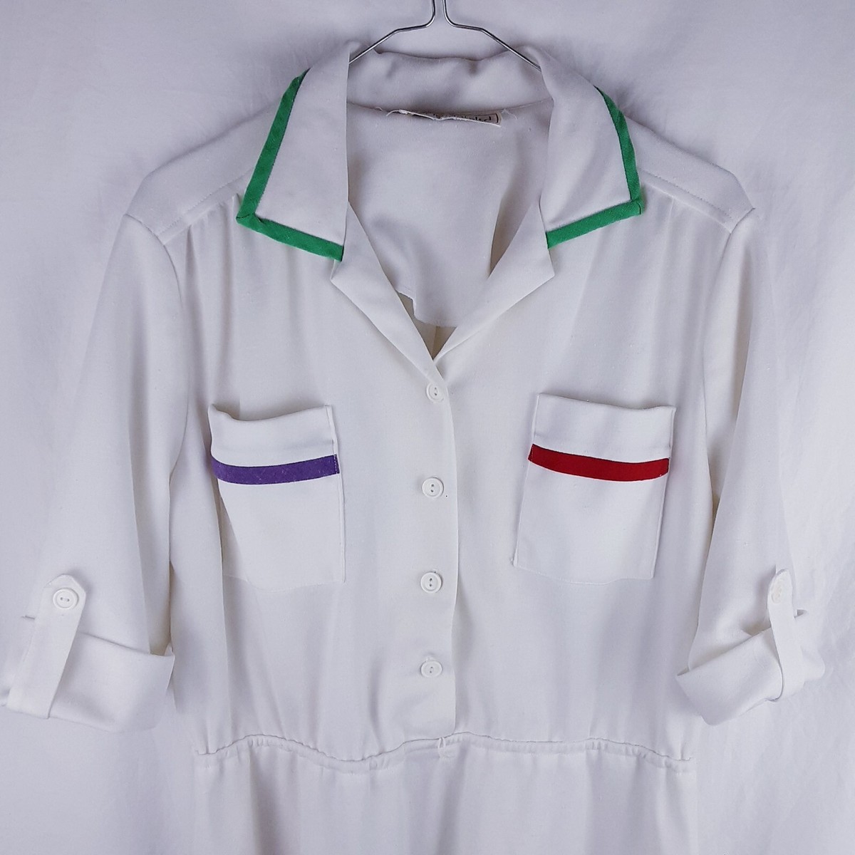 Vintage 70s Tennis Dress Size Large By R.A. Landou Ltd White Wimbledon Long  | eBay