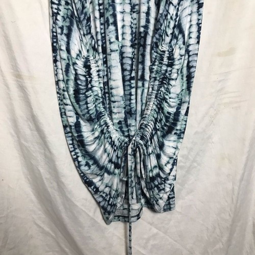 Lane Bryant Womens Coastal Tie-Dye Ruched Maxi Dress Size 22/24 Blue Beach Boho - Picture 11 of 14
