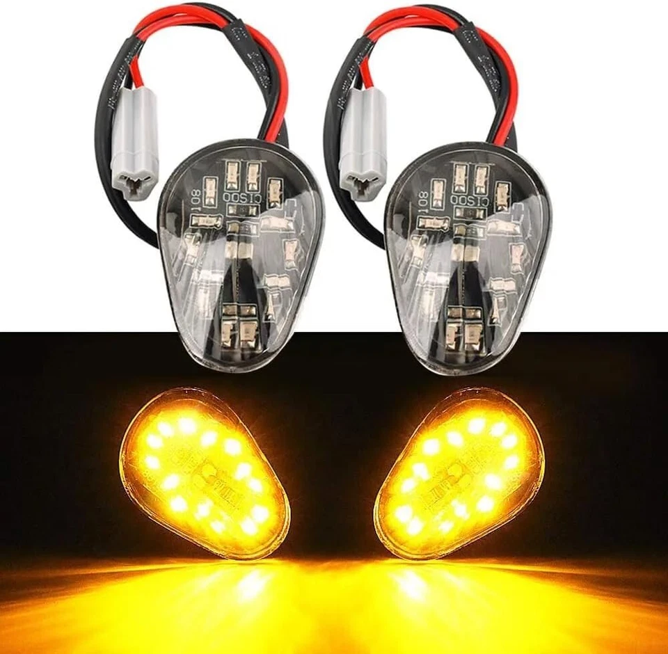 Flush Mount Amber LED Turn Signal Indicators – Fits Yamaha R1, R3, R6 Models Foto 3 de 4