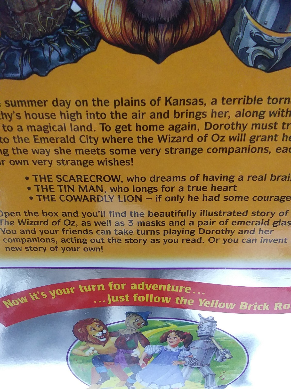 The Wizard Of Oz Storybook Set With Masks & Emerald Glasses *NEW WITH