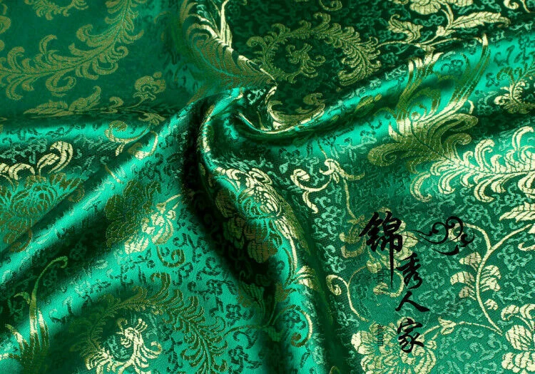 Vestido Chino Satén Imitación Seda Tela Floral Brocado Disfraz Cheongsam Coser Retro Foto 4 de 4