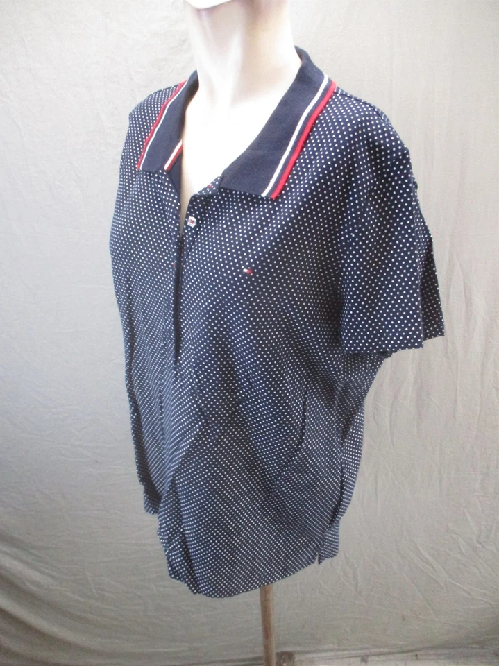 Polo manga corta TOMMY HILFIGER talla XL para mujer azul cuello 1/2 botones 225 Foto 3 de 4