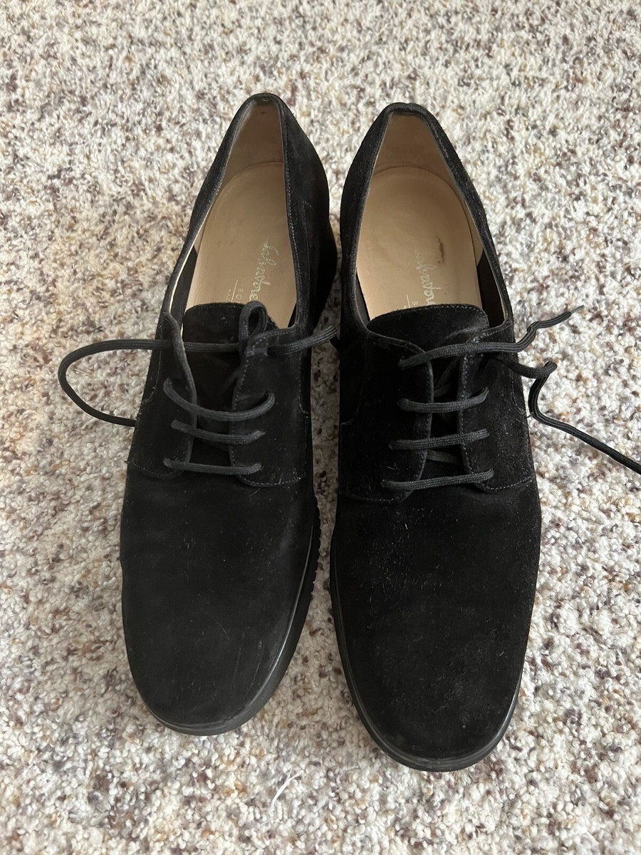 Salvatore Ferragamo Mens Black Suede Leather Lace Up Sz 10.5 Made In Italy Salvatore Ferragamo Black Suede Leather Lace Up Men Shoes  main image 3